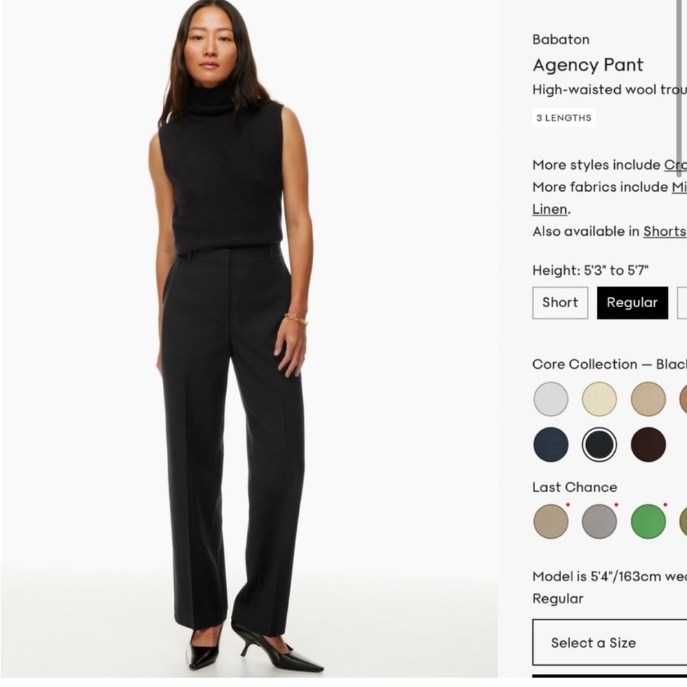 Aritizia / Babaton Agency Pant SZ 0